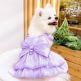 thumbnail image 2 of Nebwoak Dog Wedding Dress with Leash Attachment, Purple Medium Dog Bridal Gown with Bow, Cute Puppy Formal Dress for Weddings Photoshoots Parties, 2 of 6
