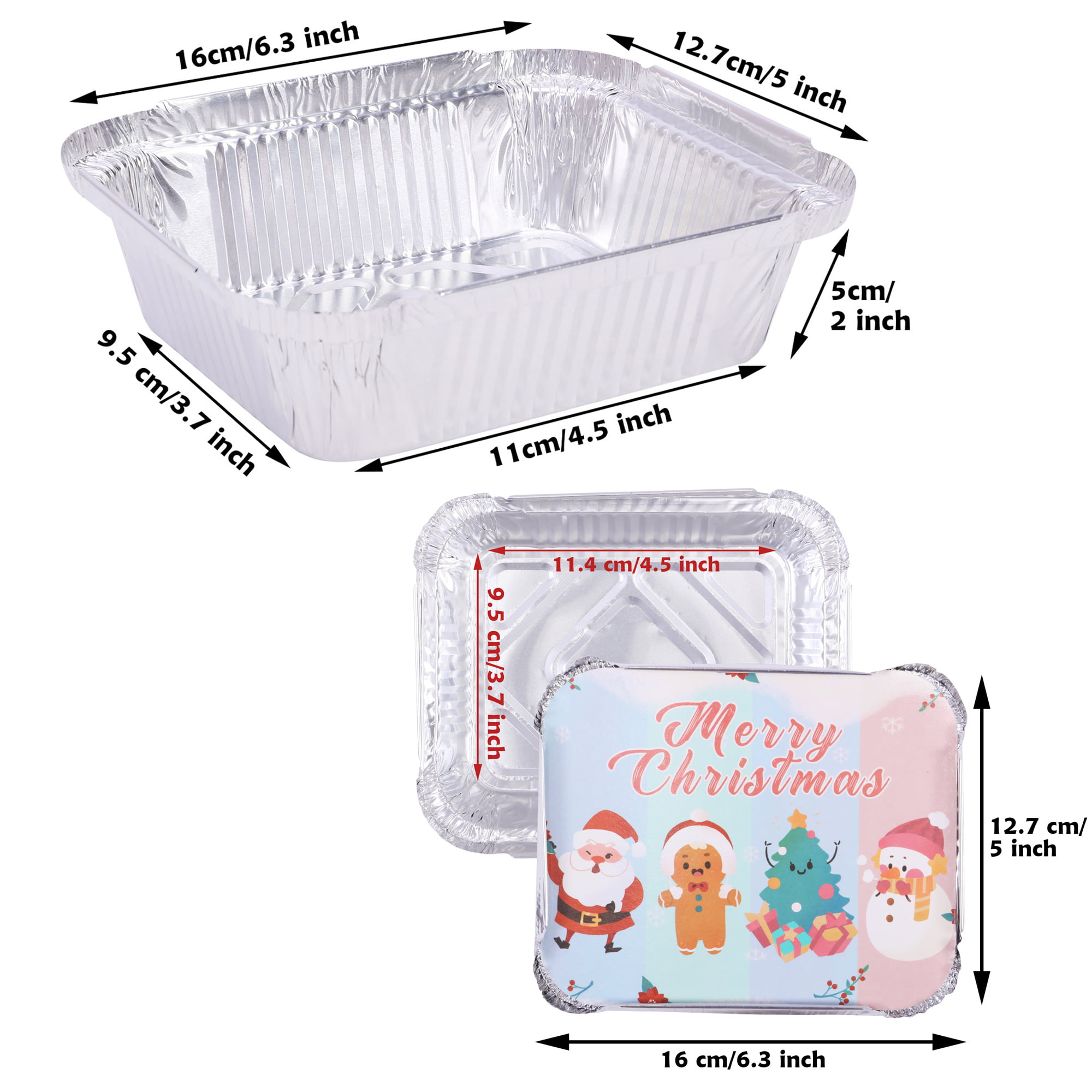 Durable Packaging 9501X-C50 Christmas Tree Foil Pan and Plastic Lid Combo  Kit - 10/Pack