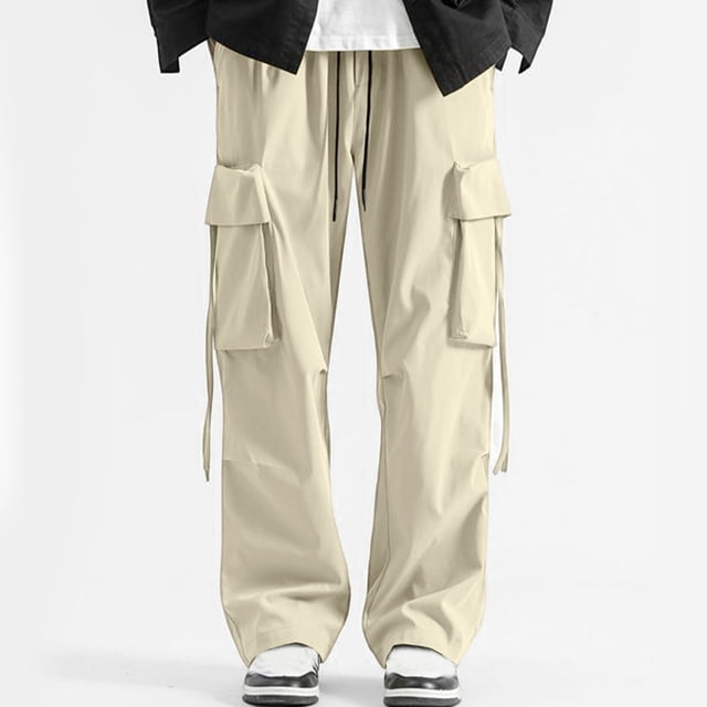 Pantalones largos de moda para hombre, color sólido, informales, elásticos, con cordones, holgados, deportivos, de trabajo, blusa para hombre
