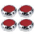thumbnail image 1 of 64 mm de diámetro, 4 clips, cubiertas para tapacubos centrales de neumáticos de rueda para coche, tono plateado, rojo, paquete de 4, 1 of 6