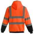 thumbnail image 4 of High Visibility workwear safety full zip hoodie reflective sweatshirt (Orange & Navy,L), 4 of 7