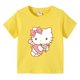 thumbnail image 3 of Camiseta de Hello Kitty para niños, ropa transpirable de verano de algodón de manga corta con cuello redondo y media manga con dibujos animados, 3 of 5