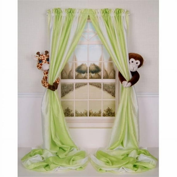 Curtain Critters ALGFMY240510COL Plush Safari Giraffe and Chocolate Monkey Curtain Tieback Collector Set