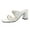 White, variant on JeashCHAT Slip On Slide Sandals for Women And Broadband Mid-heel Beach Slippers For Outer Wear (Black)
