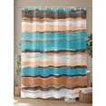 thumbnail image 4 of Brown Turquoise Board Shower Curtain, Abstract Wood Grain Vintage Waterproof Shower Curtain Set with 12 Hooks Lightweight Washable Fabric Shower Curtains for Bathroom 36x72 Inches, 4 of 6