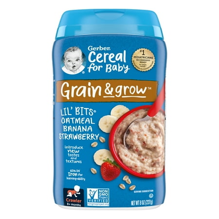 UPC: 0015000070311 | Gerber 3rd Foods Cereal for Baby Grain & Grow Lil Bits Baby Cereal Banana Strawberry Oatmeal 8oz Canister