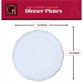 thumbnail image 5 of White and Silver Plastic Plates & Cutlery Set, 100 Piece Elegant Disposable Dinnerware & Silverware Set| Service for 20|Includes 20 Dinner & Salad Plates, 20 Forks, Spoons, Knives - Posh Setting, 5 of 6