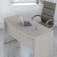thumbnail image 2 of Scranton & Co Engineered Wood L-Shaped Bow Front Desk with Drawers in Gray Sand, 2 of 6