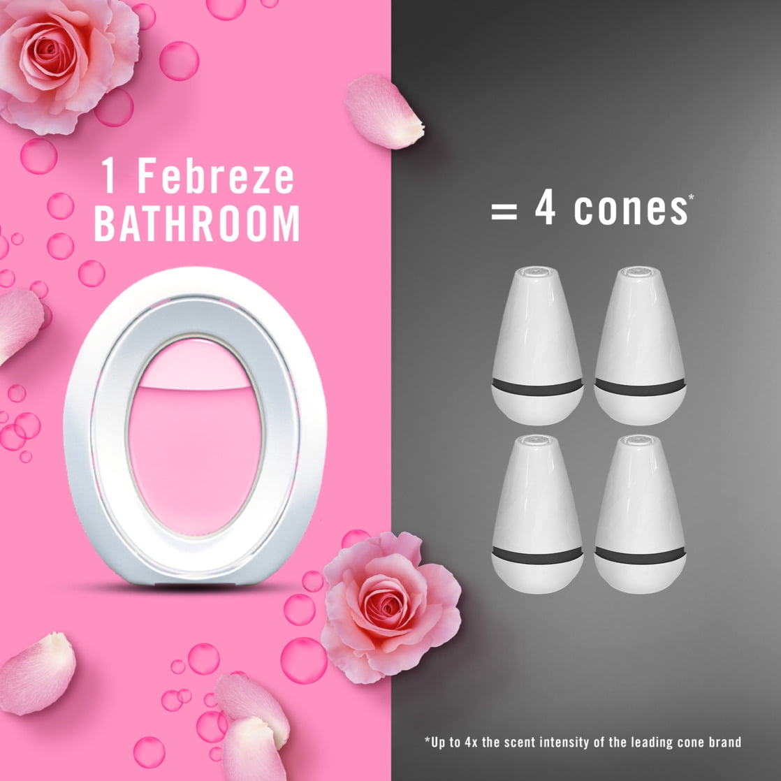 (2 pack) Febreze BATH Air Freshener, Odor-Fighting, Romance & Desire Scent, 1 Count