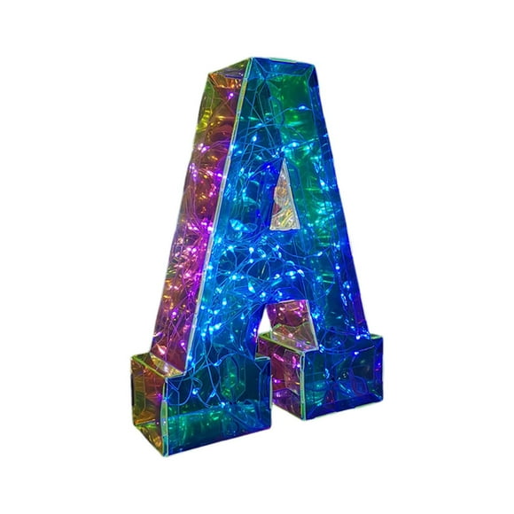 Letras LED iluminadas para decoración de fiestas de cumpleaños y Navidad.Adornos coloridos con letras mayúsculas para celebraciones en interiores.Decoración festiva para disfraces en Navidad y