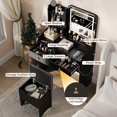 thumbnail image 4 of GloryStar Vanity Desk with LED Light Mirror and Charging Station - Spacious Tabletop with 2 Drawers and Open Shelf, Hidden Storage Stool, 3-Mode Adjustable LED Lighting, 4 of 9