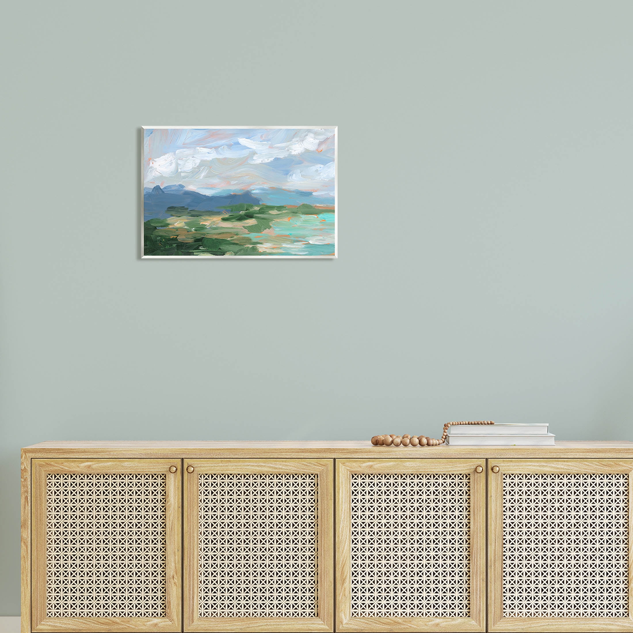 Modern Brushed Cloudy Landscape Landscape Painting Unframed Art Print Wall Art
