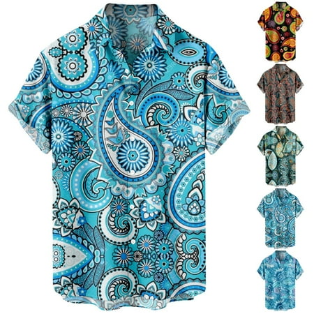 

Unisex Casual Button Down T-Shirts Loose Fit Slim-Fit Blouses For Men Boys