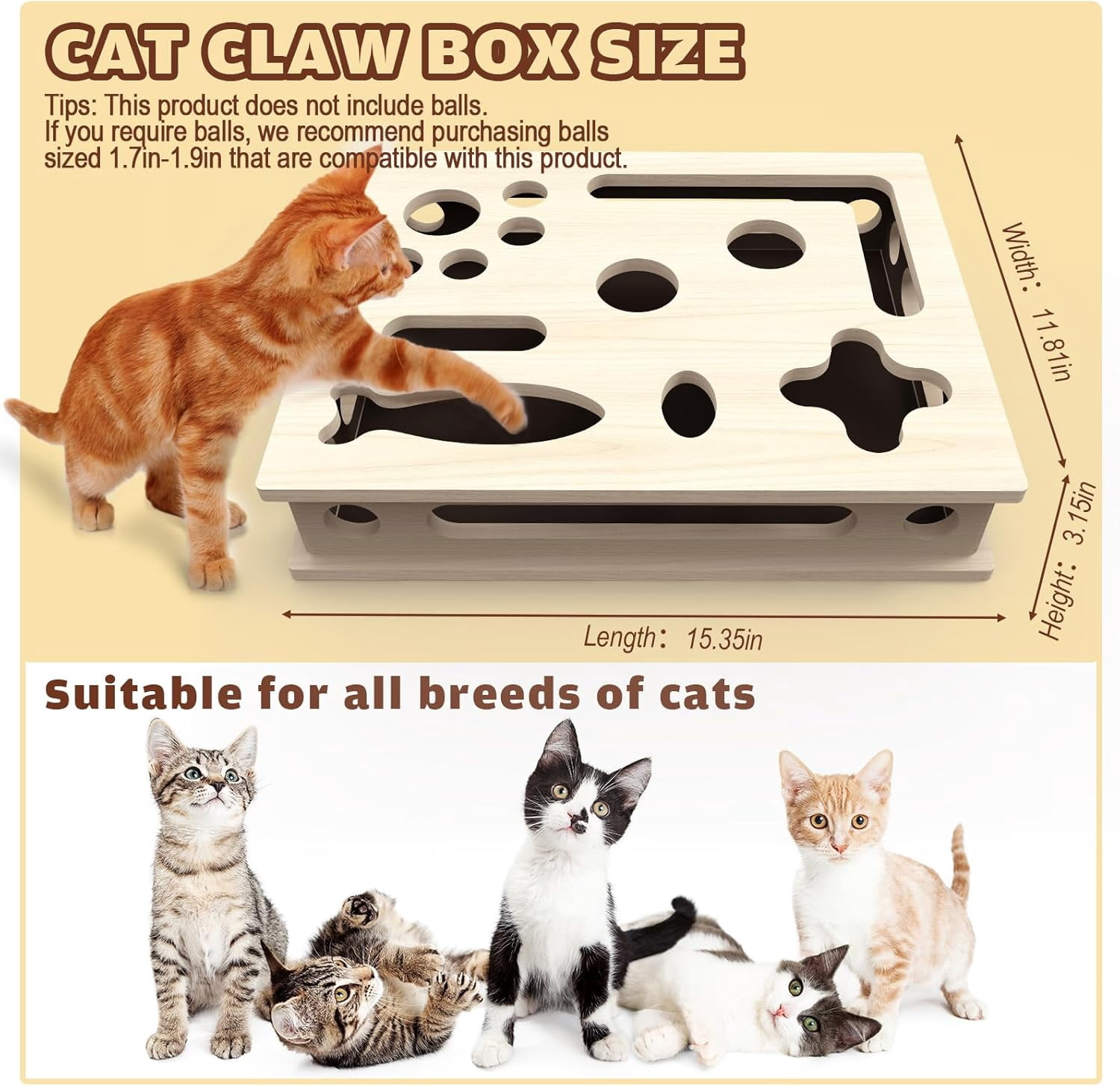 Cat Scratch Puzzle Enrichment Box, Cat Nail File Enrichment Box Sandpaper, Interactive Cats Treat Toy Stress Free, Scratchers That Trim Nails