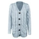 thumbnail image 1 of Chaquetas y abrigos casuales con capucha sin mangas para mujer, cárdigans de punto de color liso, suéteres holgados de manga larga con bolsillos y botones, abrigo, blusa de poliéster para mujer, 1 of 5