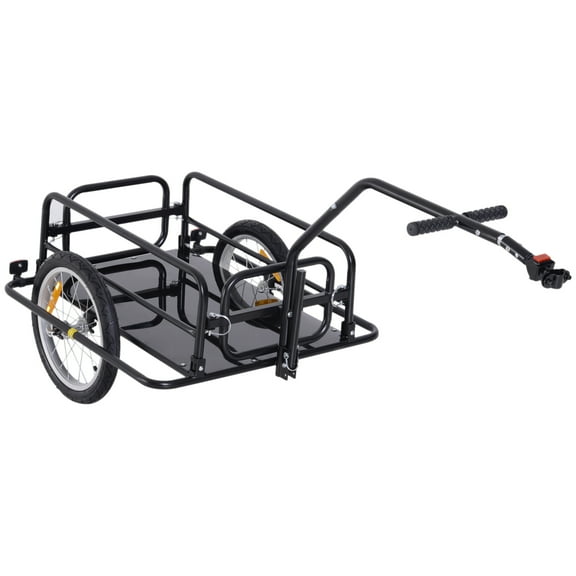 Bike Cargo Trailer, Bicycle Trailer, Heavy-Duty Bike Wagon Cart, Foldable Compact Storage, with Universal Hitch, 16" Wheels, 88lbs. Capacity