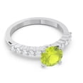 thumbnail image 3 of 2.25 Ct Latest Round Shape Natural Diamond & Peridot Gemstone Anniversary Ring for Women Solid 18K White Gold Size 3.5 by Diamond-Capitals, 3 of 7
