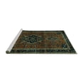 thumbnail image 2 of Ahgly Company Machine Washable Indoor Square Persian Turquoise Blue Traditional Area Rugs, 6' Square, 2 of 4