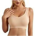 thumbnail image 3 of Feancey Christmas Push Up Bras for Women No Underwire Seamless Sports Bra High Impact Wireless Bras Running Workout Compression Brassieres Sleep Underwear Khaki L, 3 of 5