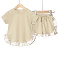 thumbnail image 6 of Futezty Girls Summer Outfits, 4th of July Baby Girl Outfits Toddler Baby Girls 2Pcs Pants Set 1Y 2Y 3Y 4Y 5Y 6Y Sling Plain Camisole Ruffle Short Denim Pants Children Cozy Outfits Suit, 6 of 9