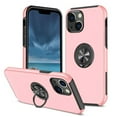 thumbnail image 2 of For Apple iPhone 16 (6.1") Hybrid Military Grade with Flat Metal Ring Stand 360° Rotation Kickstand Hard PC Back Slim Fit Phone Case Cover by Xpression - Pink, 2 of 8