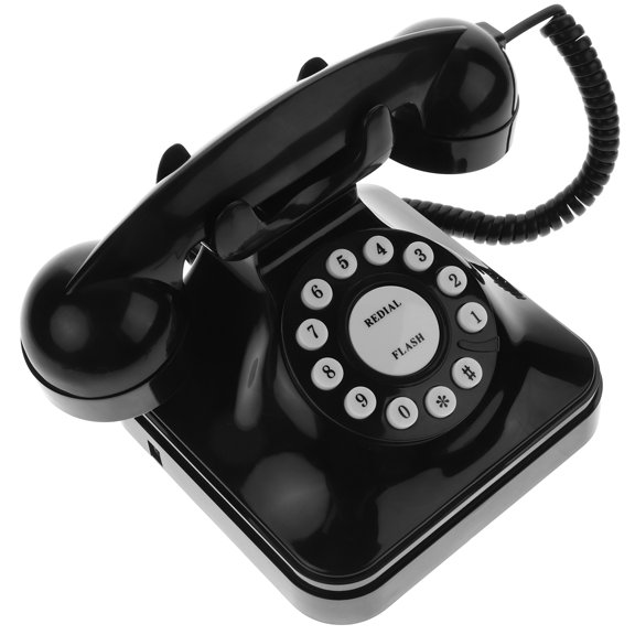 TEHAUX Vintage Decorative Telephones Old Style Telephone ABS Classic Rotary Dial Design Office Use 1Pack