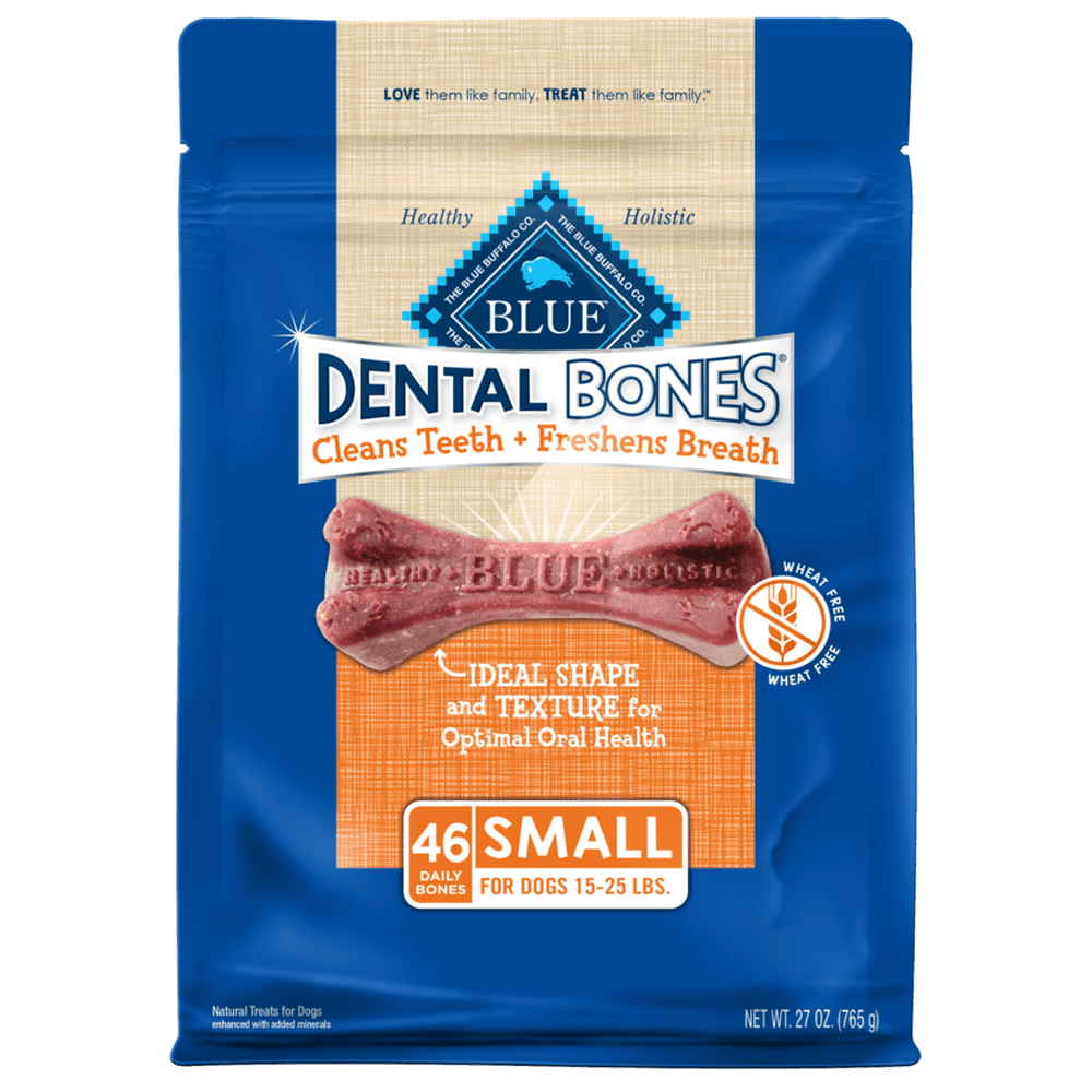 Blue Buffalo Dental Bones Small Natural Dental Chew Dog Treats, (1525