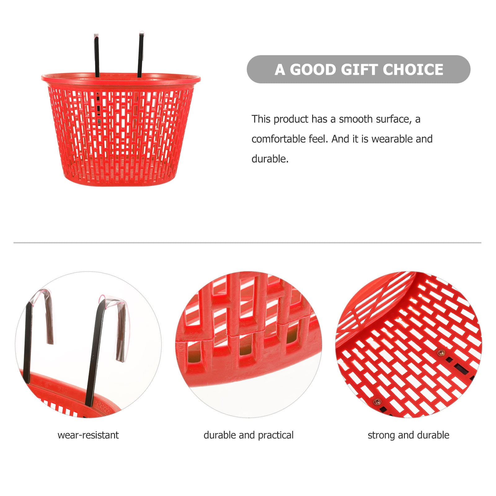 Masteelf 2pcs Front Bike Basket Handlebar Basket for Mountain Bike Accessories Bike Frame Basket Dark Red