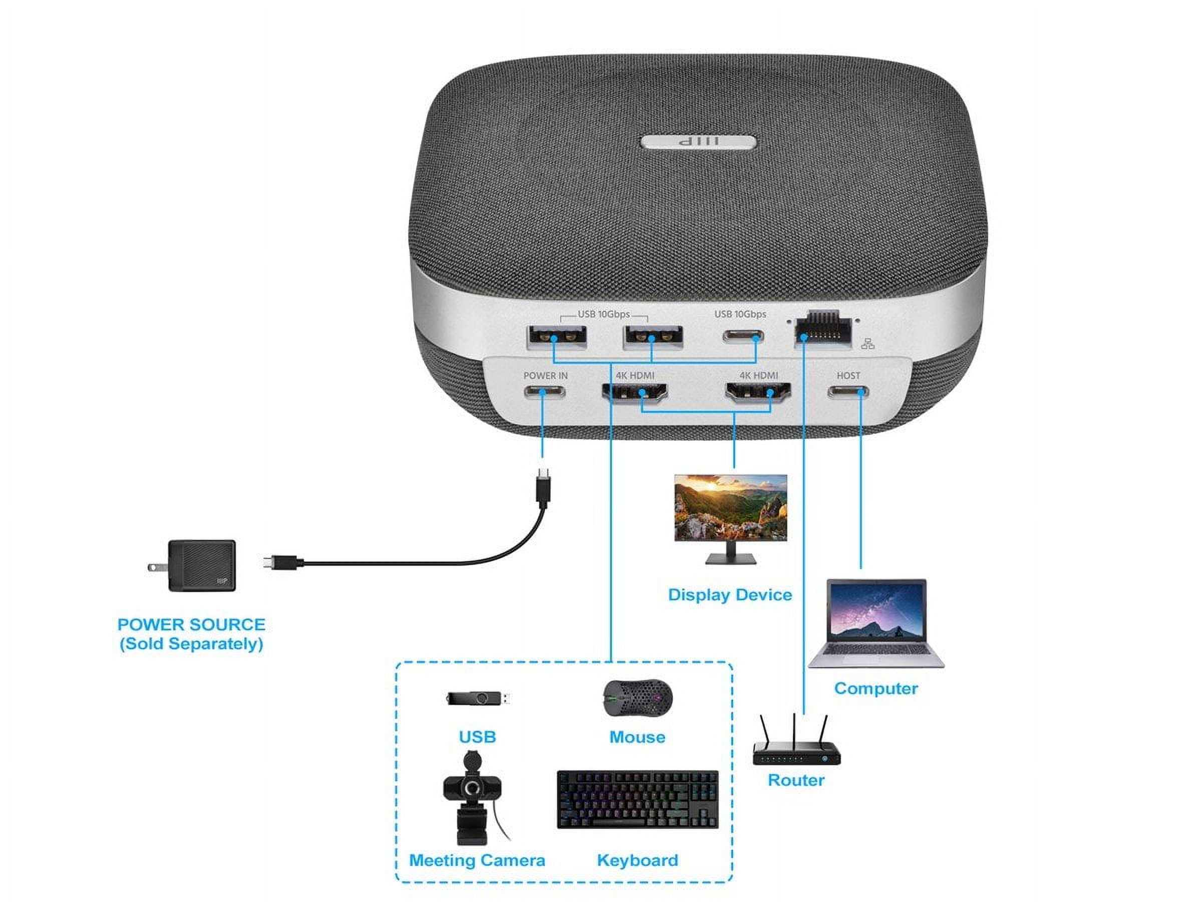 Monoprice All‑in‑One Conference Room Speakerphone Dock Compact Bluetooth Wireless Omnidirectional Microphone Conference Speaker for Home Officce For Teams and Zoom