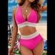 thumbnail image 2 of Bikini de Dos Piezas para Mujer, Cintura Alta, Cuello Halter, Traje de Baño, Rosa, Rojo, XL, 2 of 7