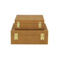 thumbnail image 4 of Lusan Square Decorative Box Set - Camel Brown Faux Shagreen, 4 of 11
