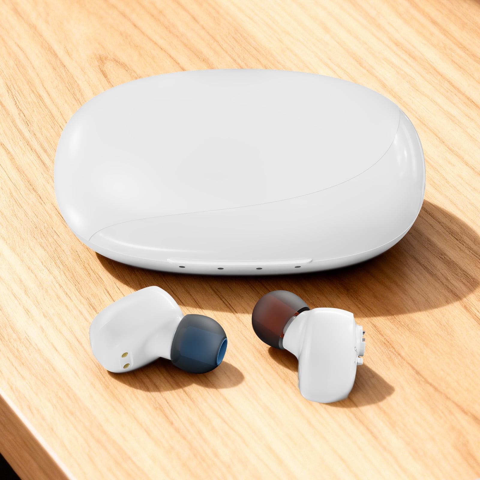 Delmicure Hearing Aids for Seniors Rechargeable with Noise Cancelling, Invisible, VHP-1607, Pair, White