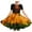 Orange, variant on Pounoo New Kids Dresses Girls Loose Print Short Sleeve Toddler Girls' Dresses Round Neck Knee Length Dress Soft Comfort Girls Dresses 7-8
