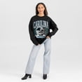 thumbnail image 3 of Women's Gameday Couture Black Carolina Panthers Oversized Victory Lane Black Label Premium Fleece Sweatshirt, 3 of 6