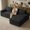 Black, variant on LQLI 104.3" Modular Sectional Sofa,Modern Corduroy Cloud Couch with Cup Holder & Side Pockets,Boneless Couch Upholstered 4-Seater L-Shaped Sofa for Living Room,No Assembly