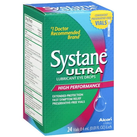 Systane Ultra Lubricant Eye Drops Preserative Free Vials, 24 ct