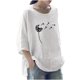 thumbnail image 1 of Camisas Para Mujer Camisetas de Gran Tamaño Mangas 3/4 Moda Impreso Cuello Redondo Camiseta Suelta Suéter Tops Odeerbi ODB133937, 1 of 3