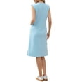 thumbnail image 3 of Cap Sleeve Work Dress for Women's Summer Midi Round Neck Casual Split Hem Dresses L Light Blue, 3 of 6
