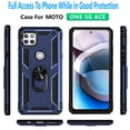 thumbnail image 6 of Motorola One 5G Ace Case, [Not fit for Motorola Moto One 5G/ Moto G 5G], With [Tempered Glass Screen Protector Included], STARSHOP Drop Protection Ring Kickstand Cover- Ink Blue, 6 of 7