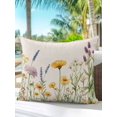 thumbnail image 6 of Outdoor Pillows Waterproof, Yellow Spring Floral Bedding Throw Pillows with Insert for Couch Sofa Bed, Summer Flowers Botanical Rustic 18x18 Inch Pillowcases Decorative Camping Patio Pillow Set of 1, 6 of 8