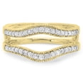 thumbnail image 3 of Dazzlingrock Collection 0.40 Carat (ctw) 10K Round Diamond Ladies Wedding Enhancer Guard Double Ring, Yellow Gold, Size 4, 3 of 5