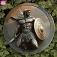 thumbnail image 4 of HELLOYOUNG Greek Soldier Metal Wall Art, Ancient Greek Round Aluminum Sign, 2D Flat Retro Metal Decor for Home, Garden, Bar, 20x20cm Vintage Tin Sign, 4 of 5