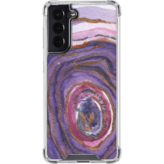 Skinit Geode Lilac Watercolor Geode Galaxy S22 Clear Case