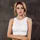 thumbnail image 3 of Deportivo Corriente Estiramiento Estirable Croptop Corta Elástico Blanco, 3 of 9
