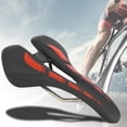 thumbnail image 3 of Sillín ergonómico para bicicleta de montaña, funda de cojín hueca, accesorio para ciclismo (negro y rojo), 3 of 12