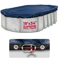 18 x 34 ft Oval Pool Covers for Above Ground Pools, Oval Winter Pool Cover, Navy Blue