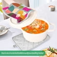 thumbnail image 3 of Yayeee Pot Holders Kitchen Heat Resistant with Pockets 7"x9.8" Cotton Oven Cooking Hot Pads, Abstract Geometric Pattern, 3 of 7