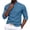 Blue, variant on QSAWXQZ Men's Stand Collar Shirt Long Sleeve Quarter Button Solid Shirt for Fall XL
