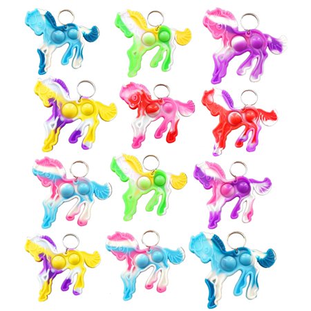 Roaqua 20 Packs Small Horse Mini Pop Fidget, Autism Sensory Birthday Birthday Party Favors Gifts for School Classroom, Adult and Kids AC2