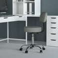 thumbnail image 2 of Boss Office Products Antimicrobial Vinyl Midback Medical Rolling Stool, Grey, 2 of 11